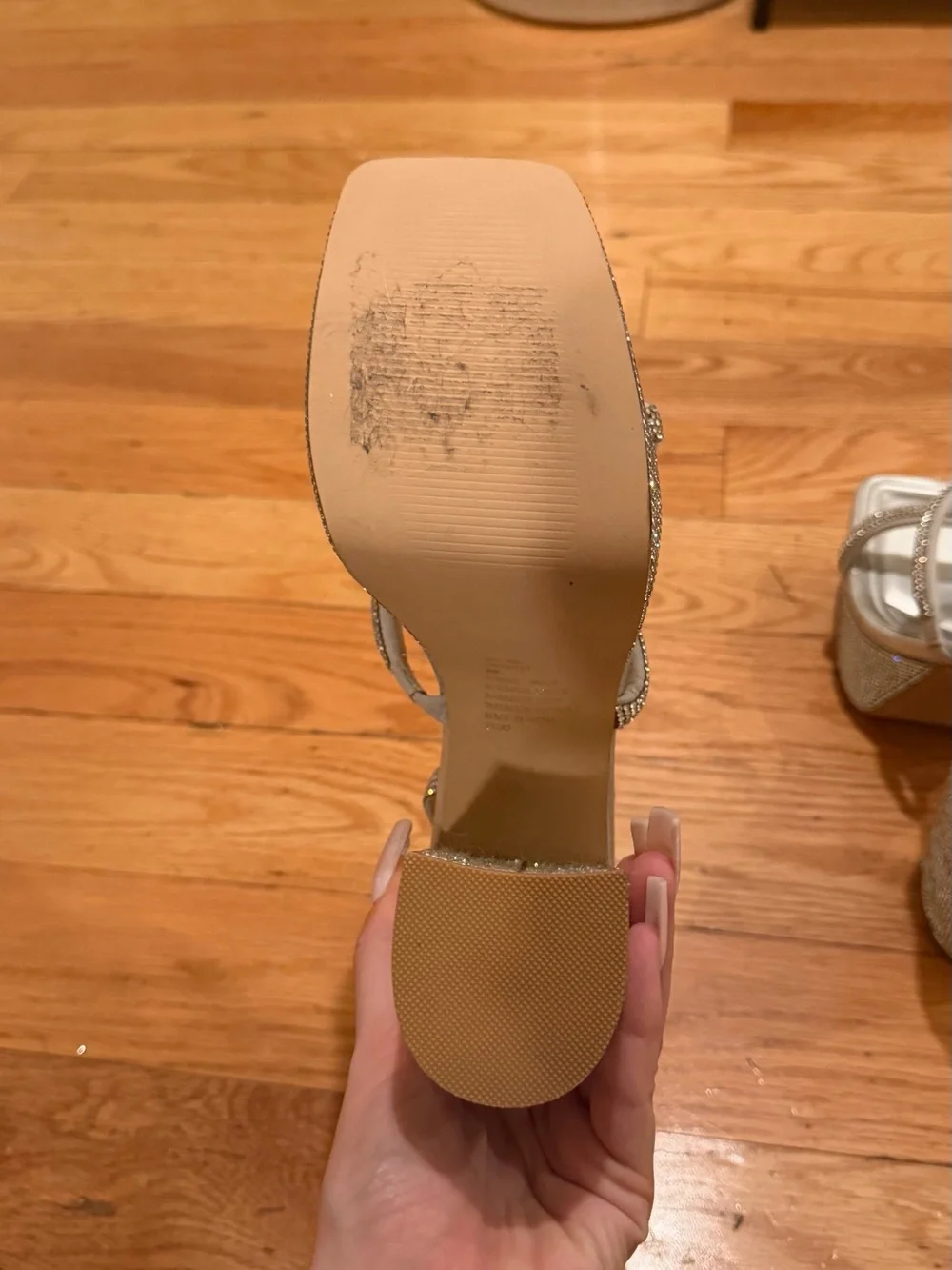 Steve Madden Silver Crystal-Embellished Platform Sandal